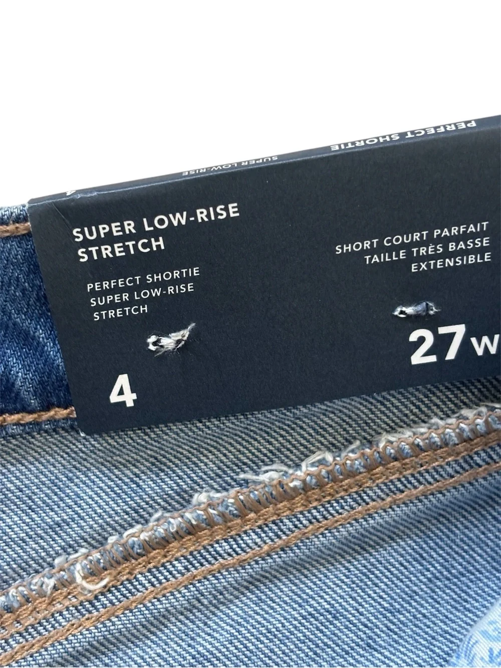American Eagle Outfitters Women's Super Low Rise Stretch Cutoff Shorts